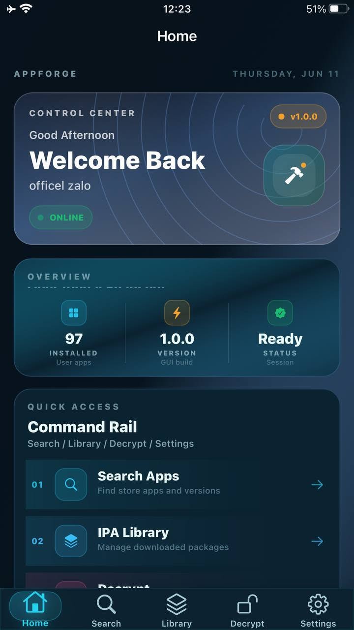 AppForge giao diện chính